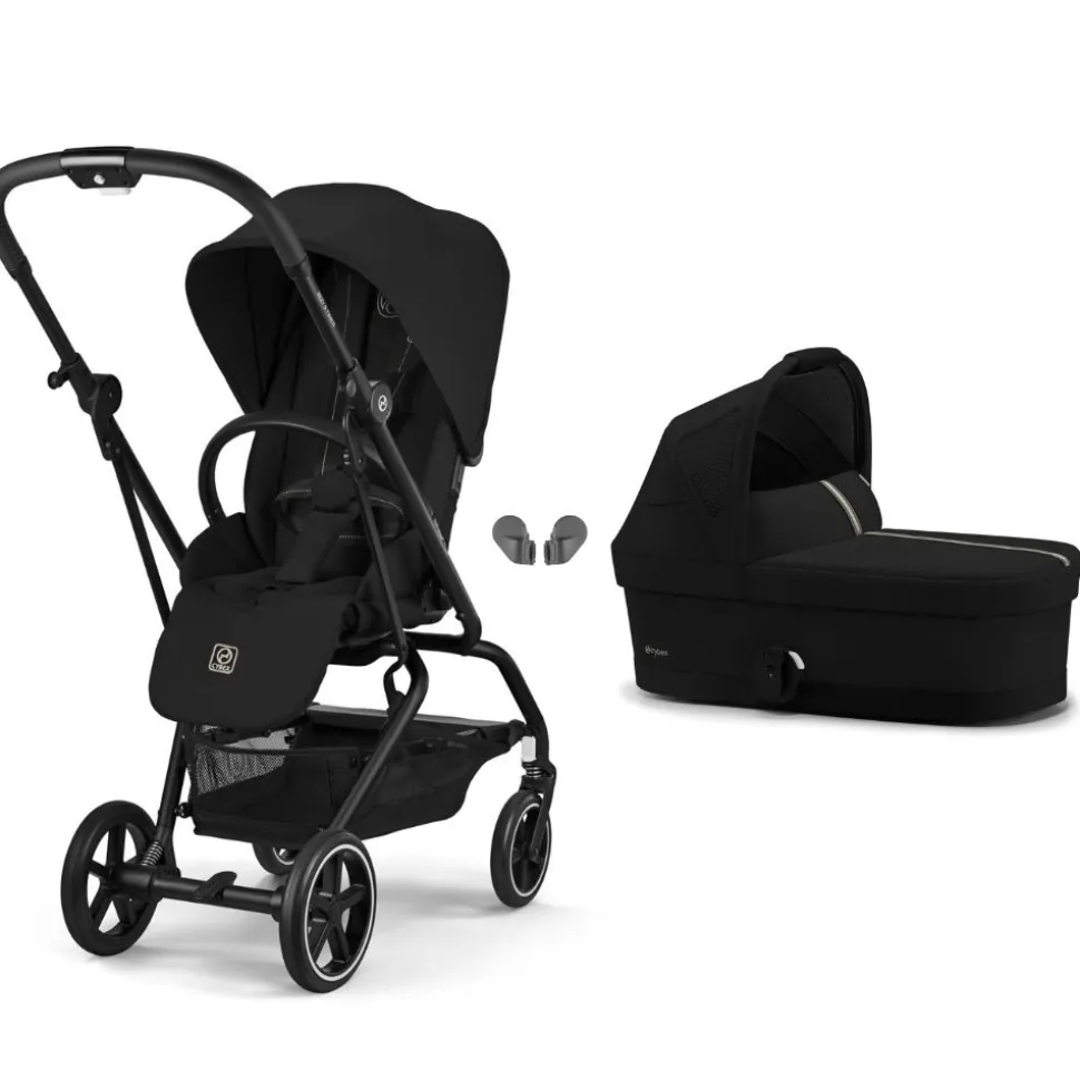 Poussette duo eezy s twist+ 2 pivotante magic black avec nacelle cot s