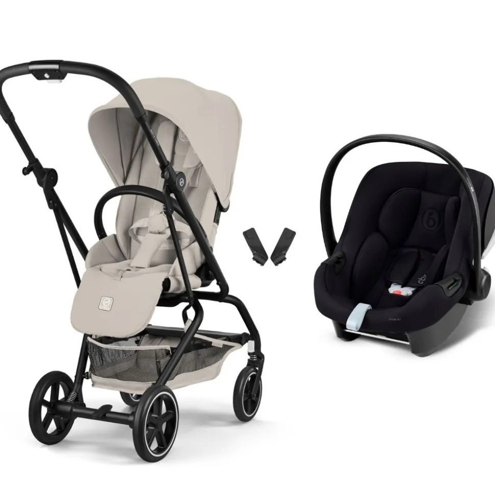 Poussette duo eezy s twist+ 2 pivotante dune grey avec siège auto aton b2 i-size