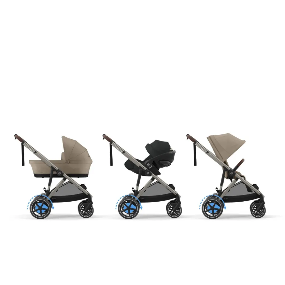Poussette duo e-gazelle s almond beige + siège auto aton b2 i-size