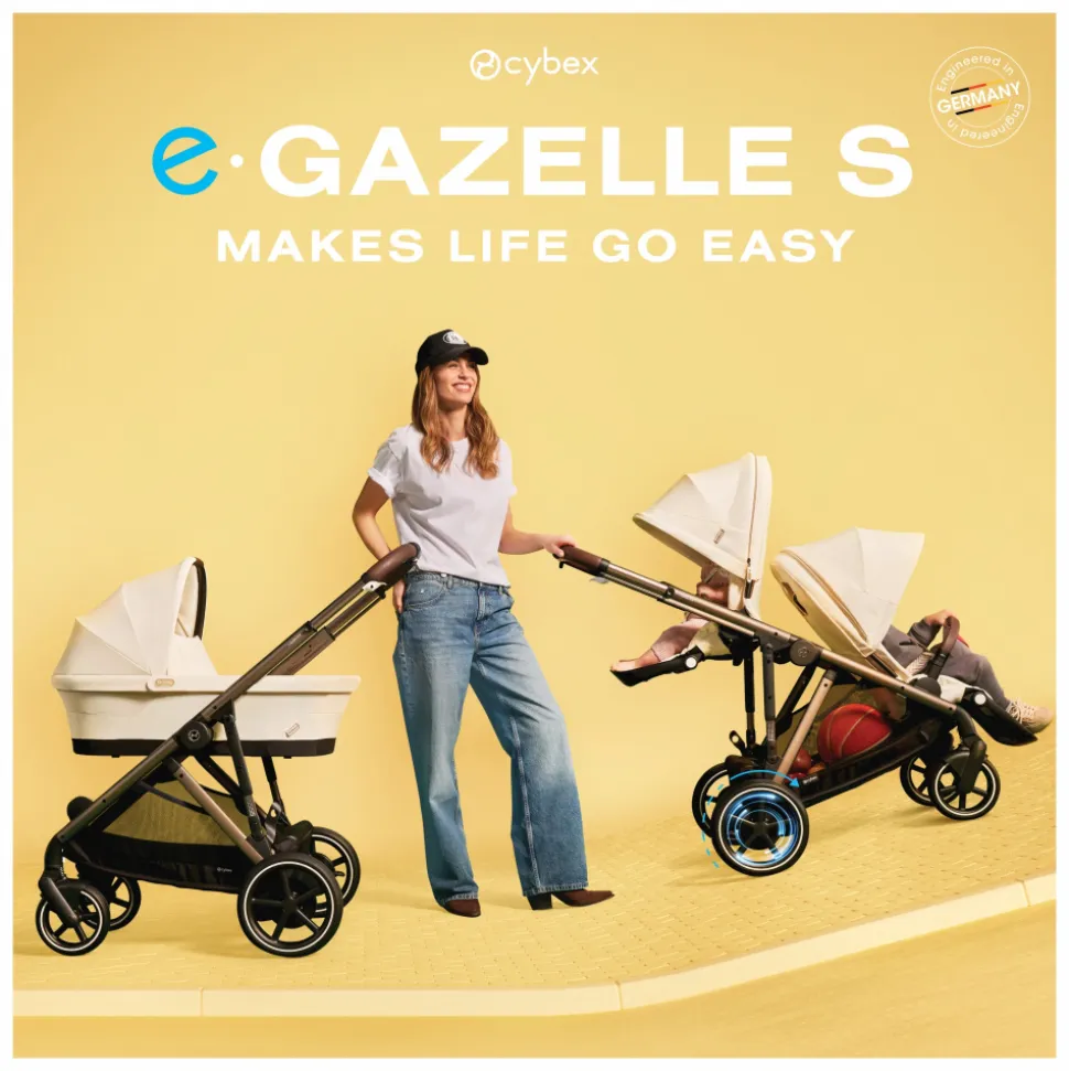 Poussette duo e-gazelle s moon black châssis noir + nacelle