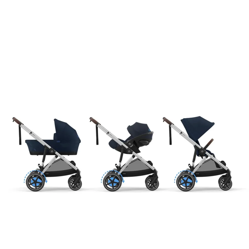 Poussette duo e-gazelle s ocean blue + siège auto aton b2 i-size