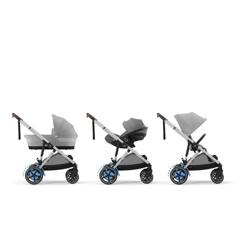 Poussette duo e-gazelle s stone grey + siège auto aton b2 i-size