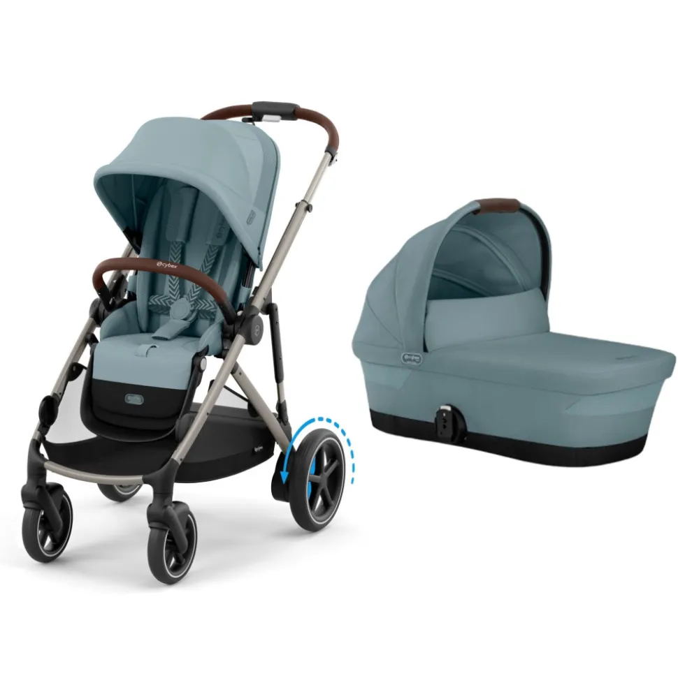 Poussette duo e-gazelle s stormy blue + nacelle s