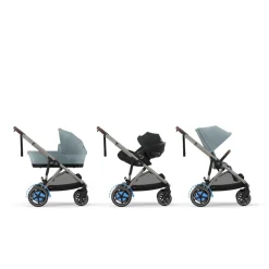 Poussette duo e-gazelle s stormy blue + siège auto aton b2 i-size