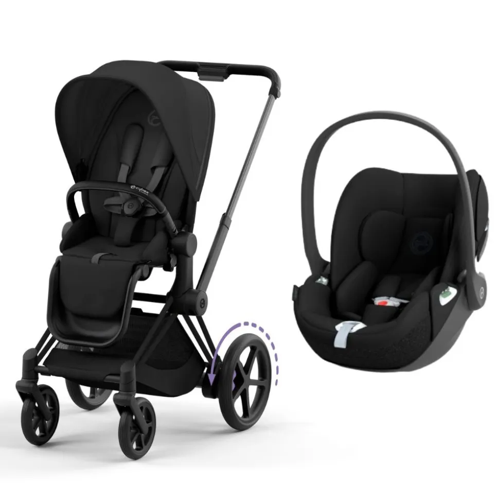 Poussette duo e-priam 2 sepia black châssis matt black + cloud t i-size