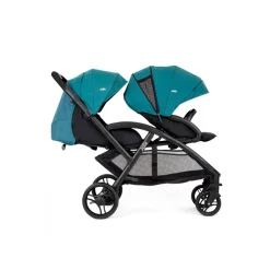 Poussette duo evalite double capri bleu + siège auto i-snug 2 shale noir