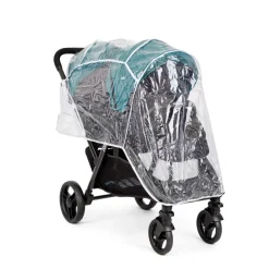 Poussette duo evalite double capri bleu + siège auto i-snug 2 shale noir