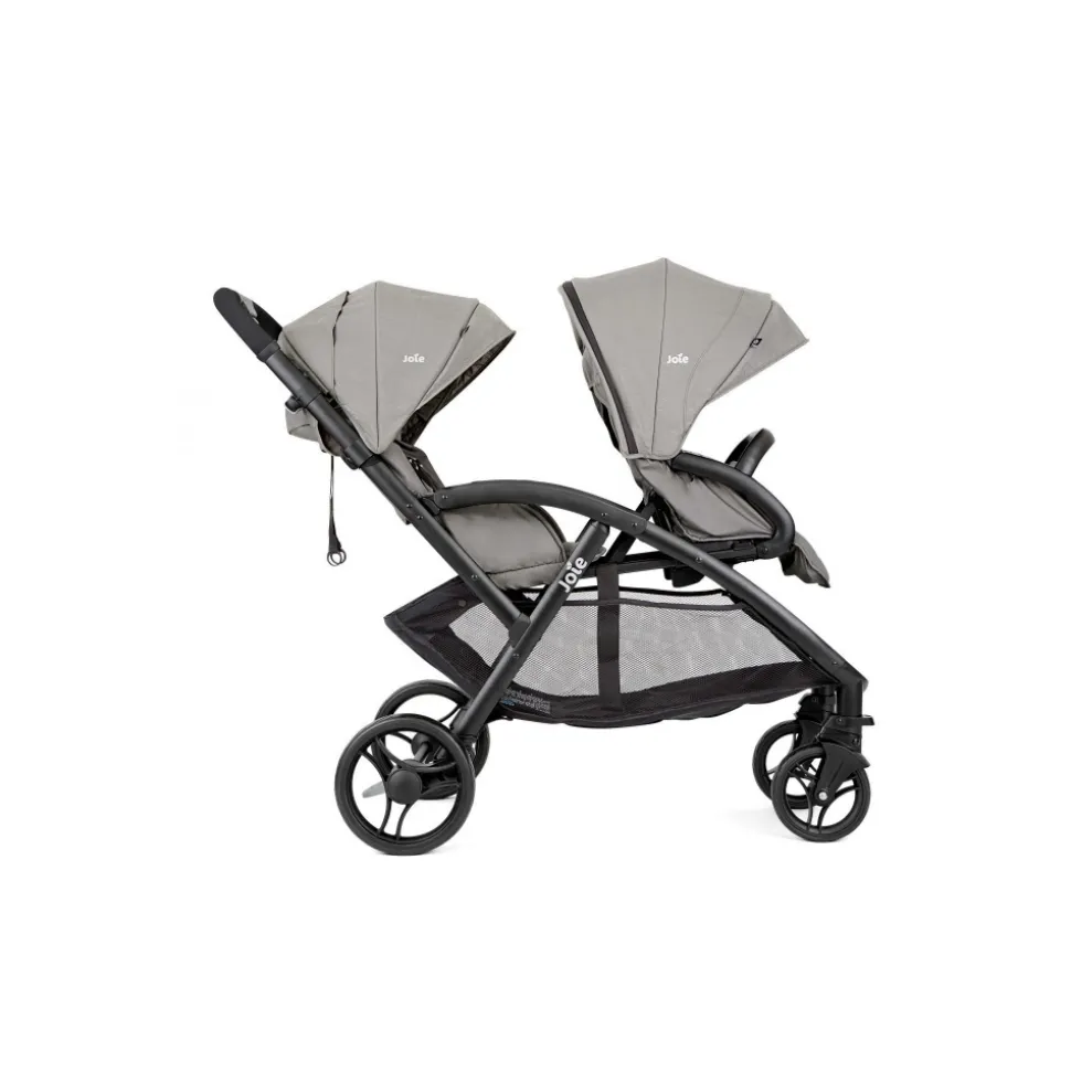 Poussette duo evalite double + siège auto i-snug 2 pebble gris