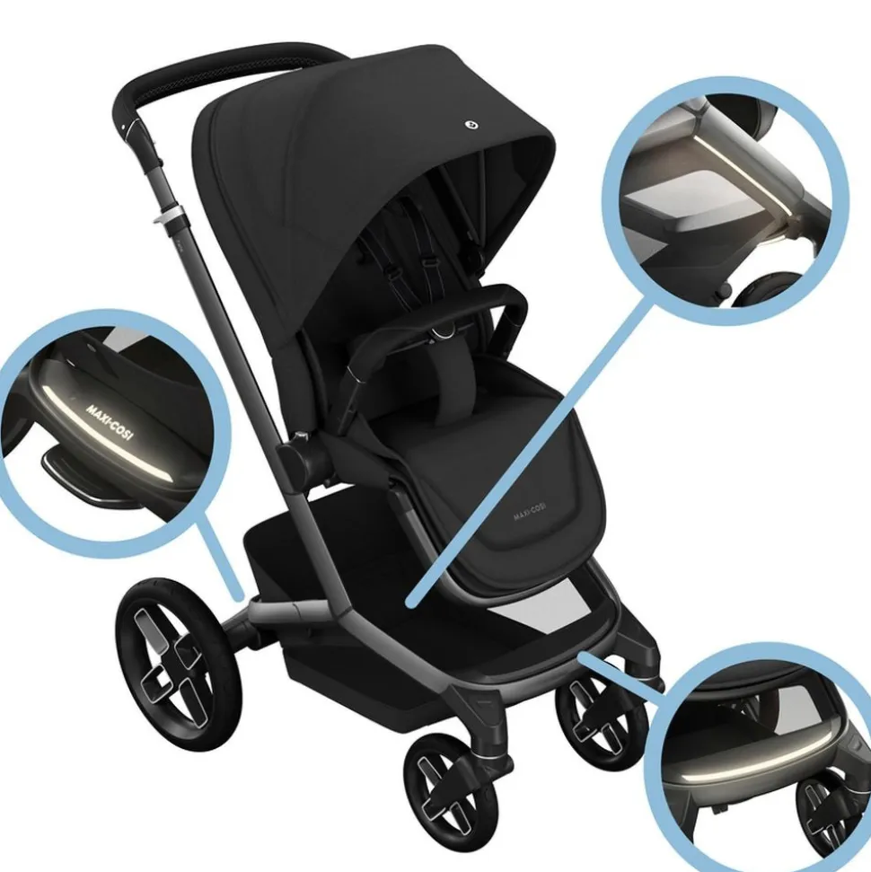 Poussette duo fame + nacelle twillic black