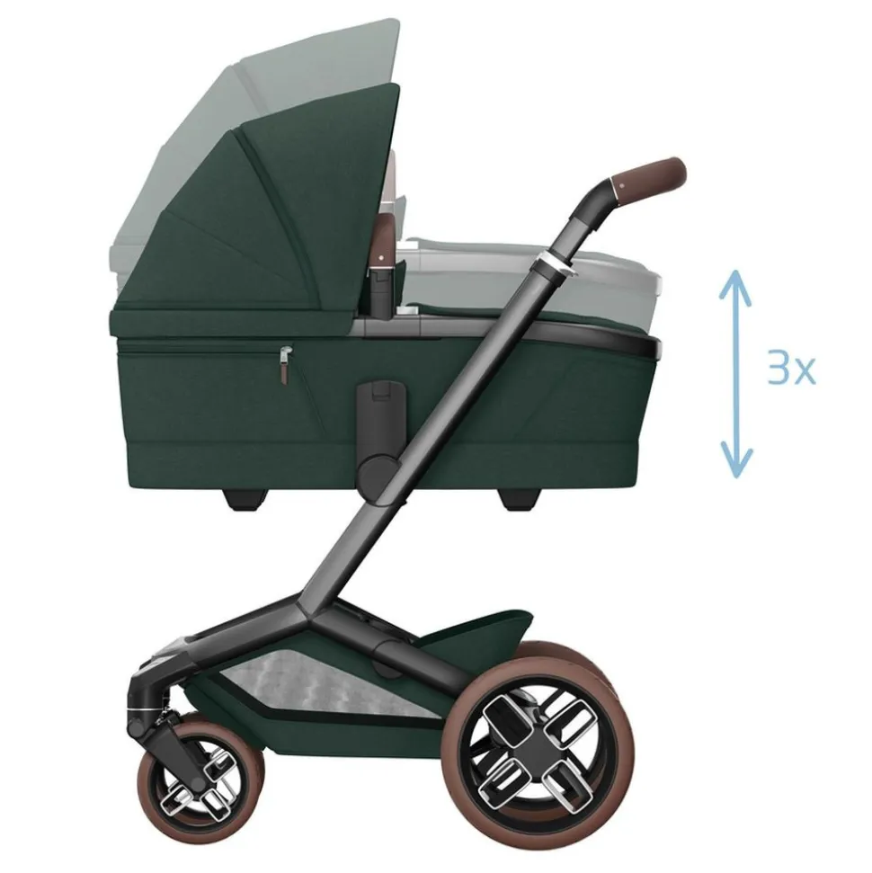 Poussette duo fame + nacelle twillic green
