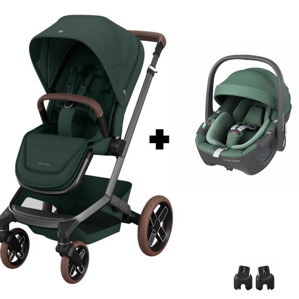 Poussette duo fame + siège auto pebble 360 green