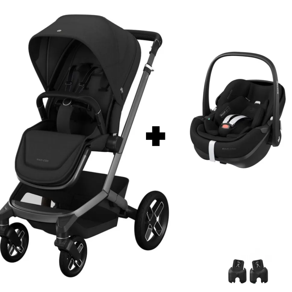 Poussette duo fame + siège auto pebble pro 2 black