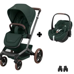 Poussette duo fame + siège auto pebble pro 2 green