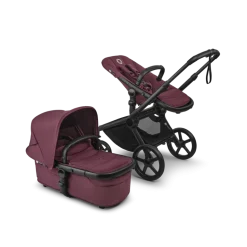 Poussette duo fox 5 tout terrain complète noir / cerise intense
