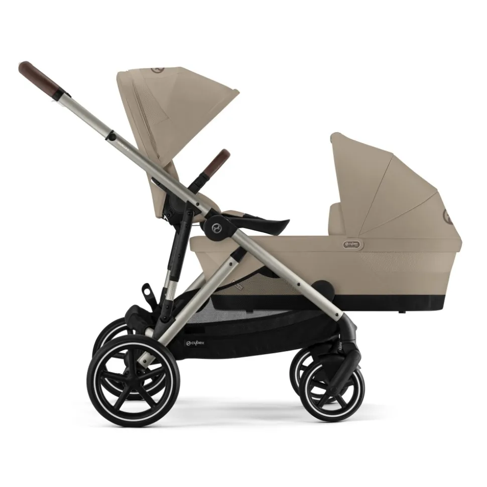 Poussette duo gazelle s almond beige châssis taupe + nacelle