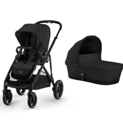 Poussette duo gazelle s moon black châssis noir + nacelle