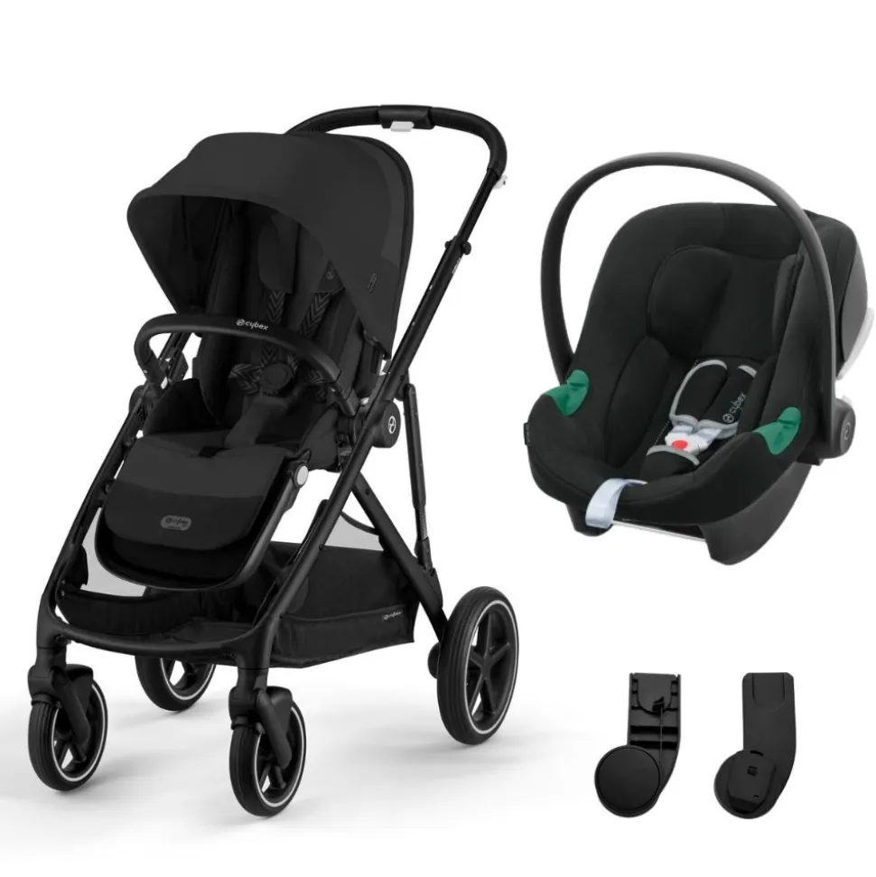 Poussette duo gazelle s moon black + siège auto aton b2 i-size