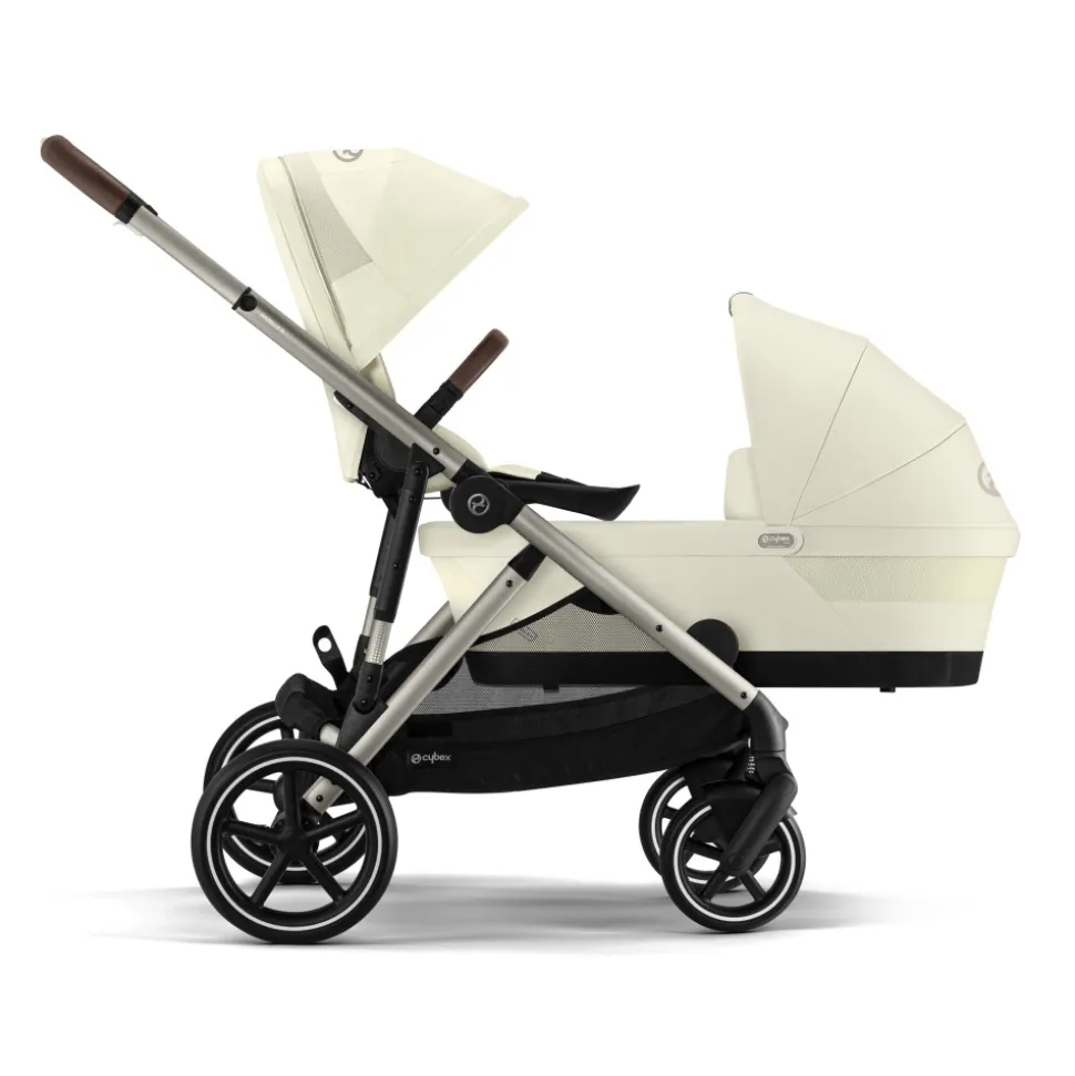 Poussette duo gazelle s seashell beige châssis taupe + nacelle