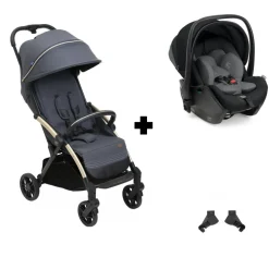 Poussette duo goody xplus - dark shadow + siège auto first seat recline i-size black satin