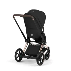 Poussette duo électrique e-priam 3 avec nacelle pliable châssis rosegold sepia black