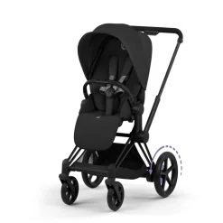 Poussette duo électrique e-priam 3 avec nacelle pliable châssis matt black sepia black