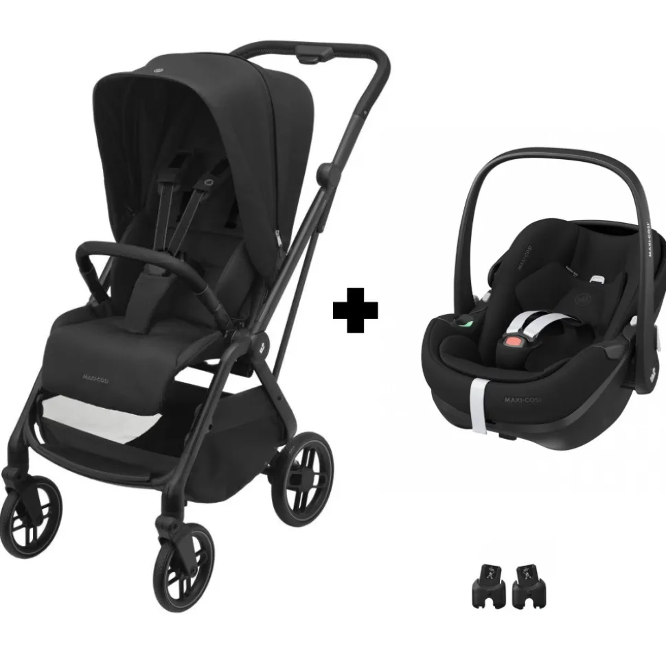 Poussette duo leona 2 + siège auto pebble 360 twillic black