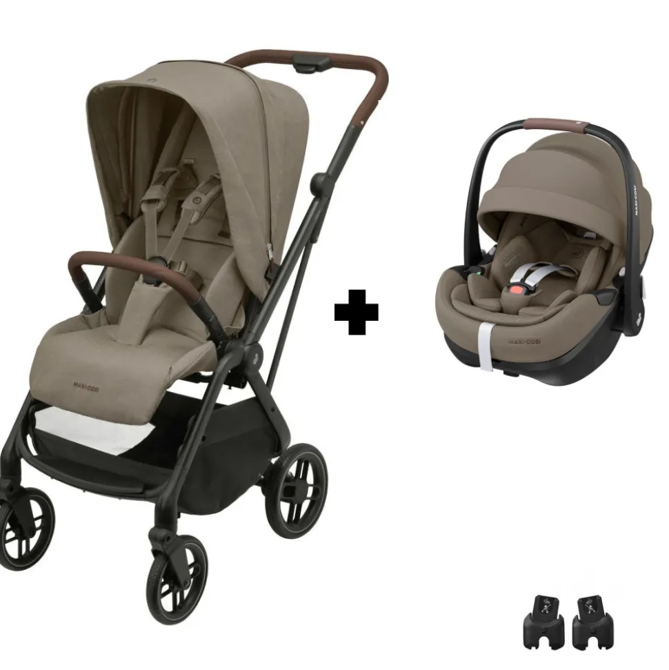 Poussette duo leona 2 + siège auto pebble 360 pro 2 twillic truffle