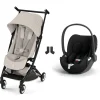 Poussette duo libelle 5 ultra compacte dune grey avec siège auto cloud t i-size