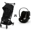 Poussette duo libelle 5 ultra compacte magic black avec siège auto cloud g3 i-size tissu plus