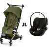 Poussette duo libelle 5 ultra compacte moss green avec siège auto cloud g i-size