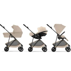 Poussette duo melio carbon 6 almond beige avec siège auto cloud g i-size