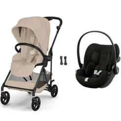 Poussette duo melio carbon 6 almond beige avec siège auto cloud g i-size