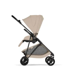 Poussette duo melio carbon 6 almond beige avec siège auto cloud t i-size tissu plus