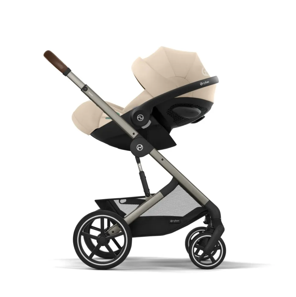 Poussette duo melio carbon 6 almond beige avec siège auto cloud g3 i-size tissu plus