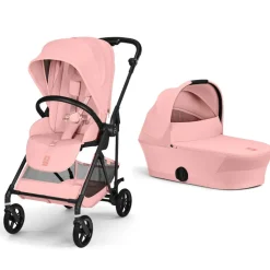 Poussette duo melio carbon 6 candy pink avec nacelle melio cot