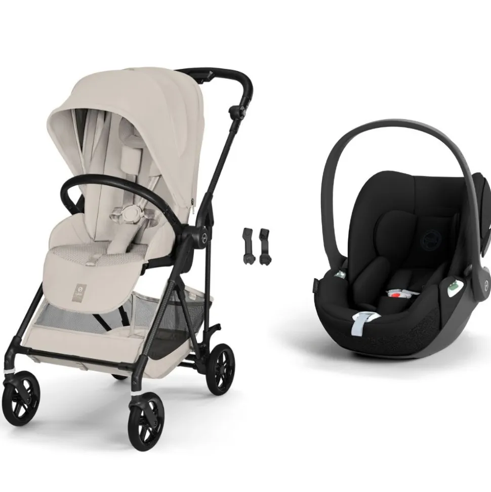 Poussette duo melio carbon 6 dune grey avec siège auto cloud t i-size
