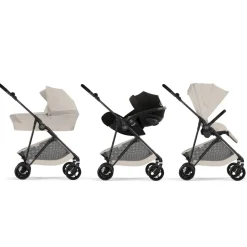 Poussette duo melio carbon 6 dune grey avec siège auto aton b2 i-size