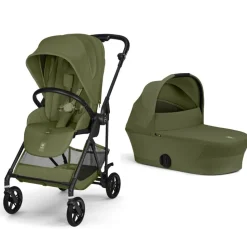 Poussette duo melio carbon 6 moss green avec nacelle melio cot