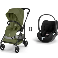 Poussette duo melio carbon 6 moss green avec siège auto cloud t i-size