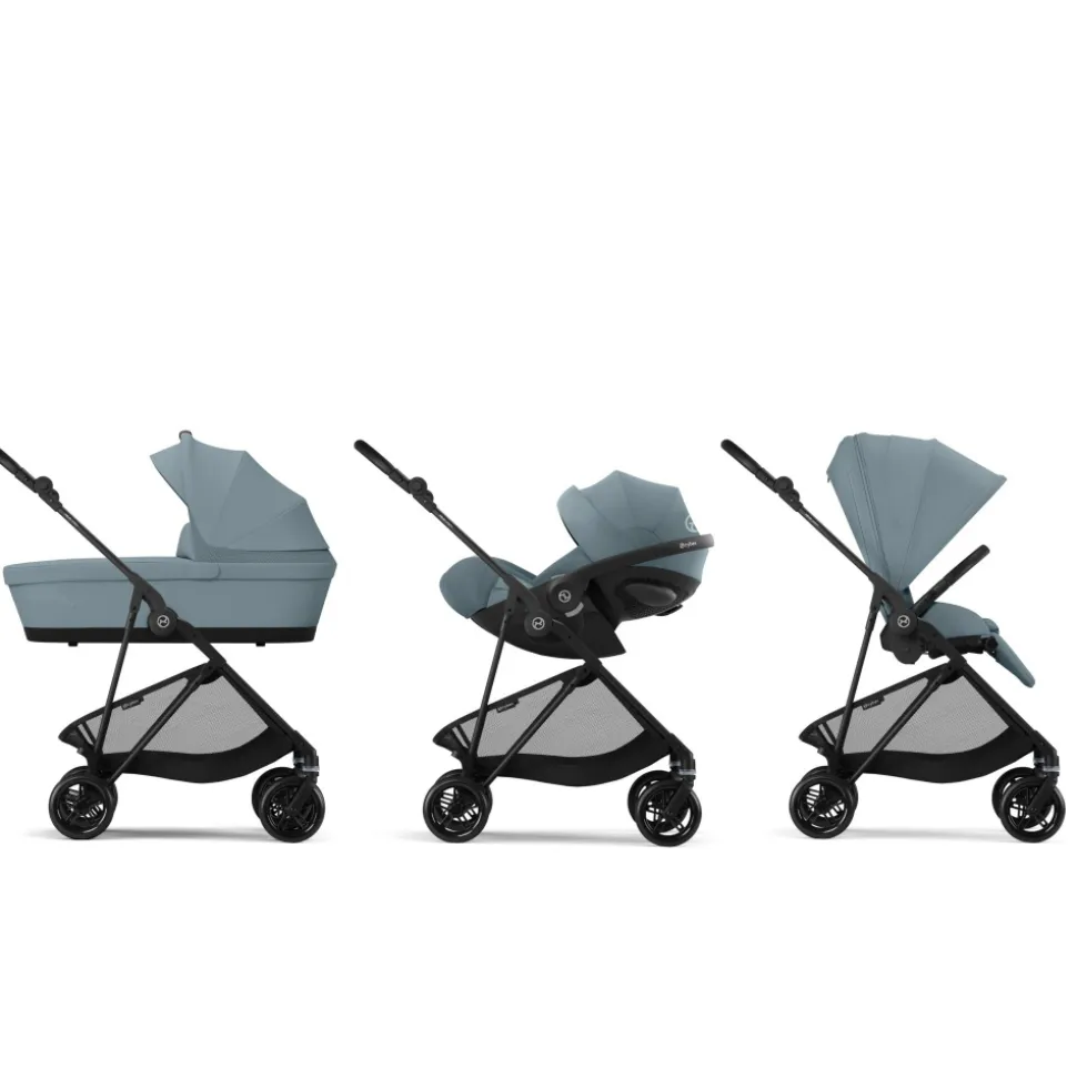 Poussette duo melio carbon stormy blue + cloud t i-size