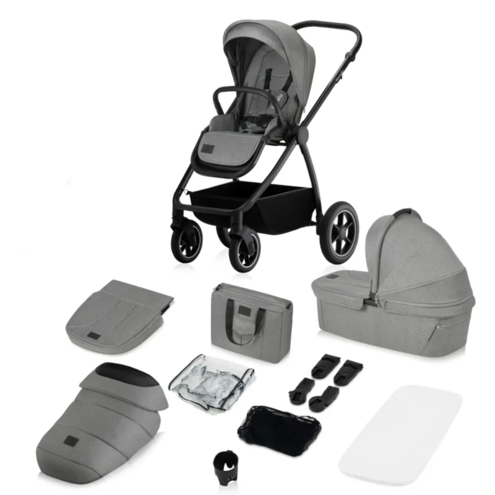 Poussette duo meril + nacelle grey stone