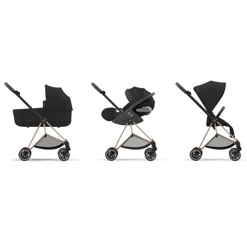 Poussette duo mios 3 offf white châssis rose gold + cloud t i-size