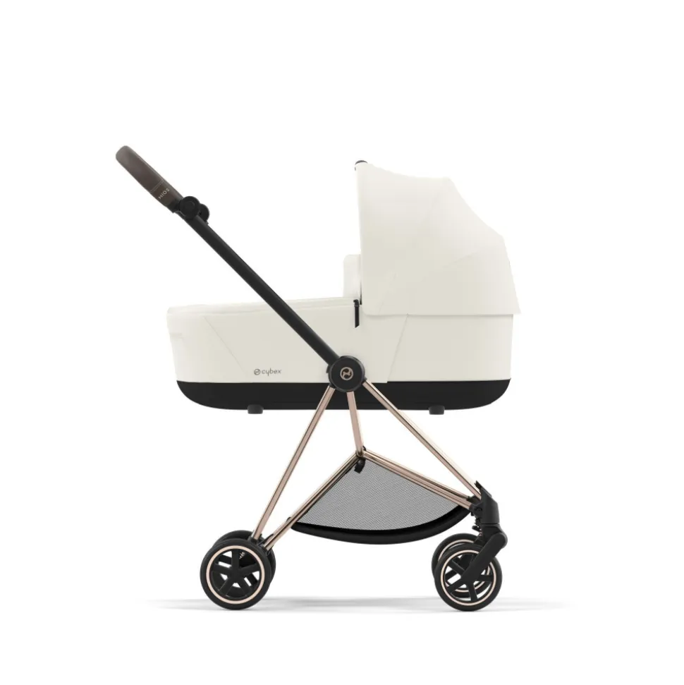 Poussette duo mios 3 off white châssis rose gold + nacelle luxe