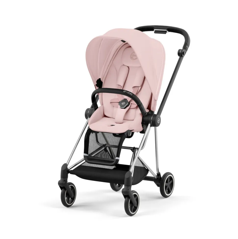 Poussette duo mios 3 peach pink châssis chrome black + nacelle luxe