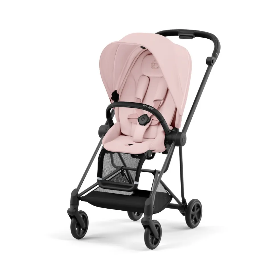 Poussette duo mios 3 peach pink châssis matt black + nacelle luxe
