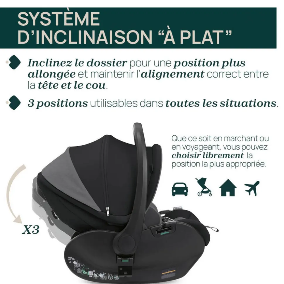 Poussette duo mysa + siège auto first seat recline i-size amber glow