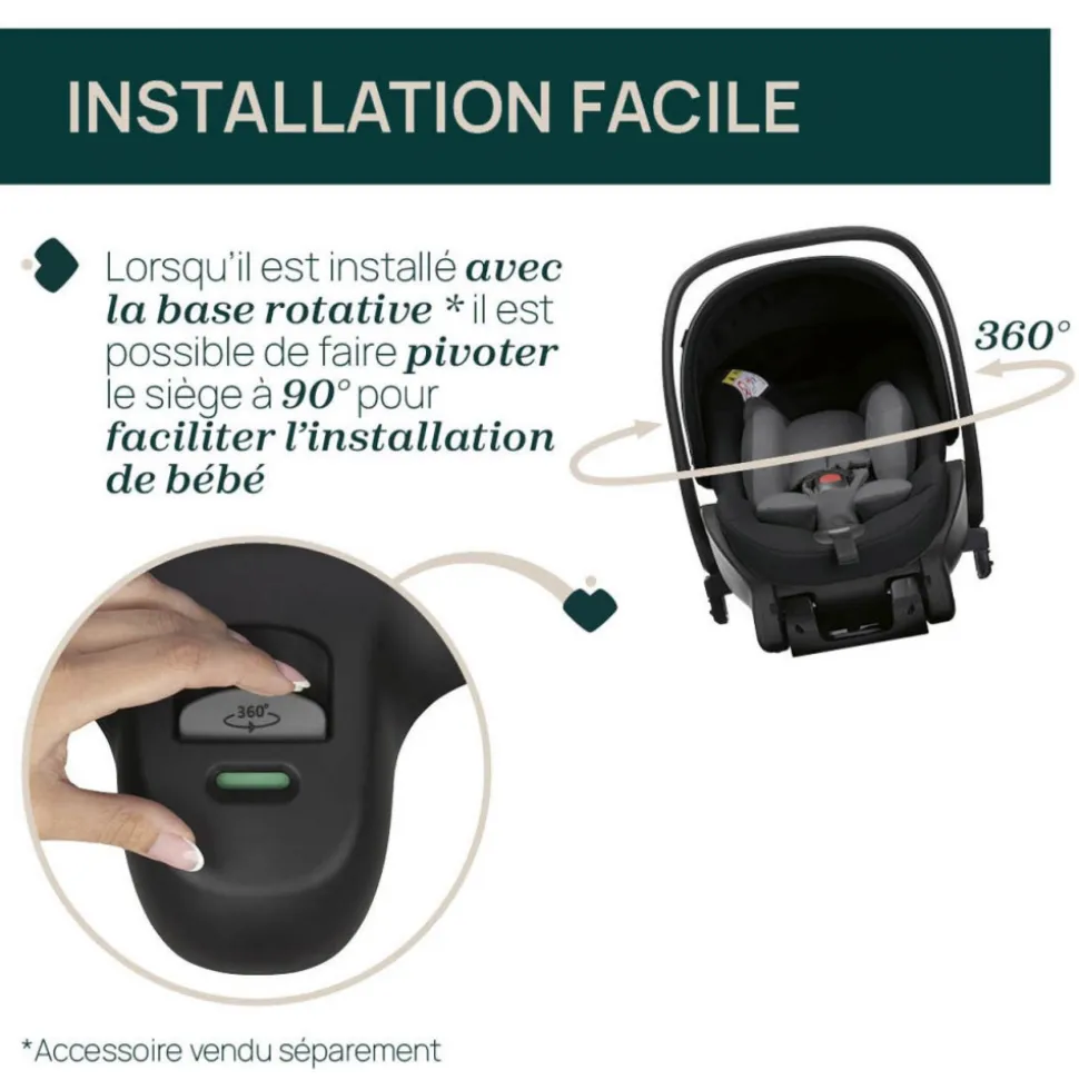 Poussette duo mysa + siège auto first seat recline i-size amber glow