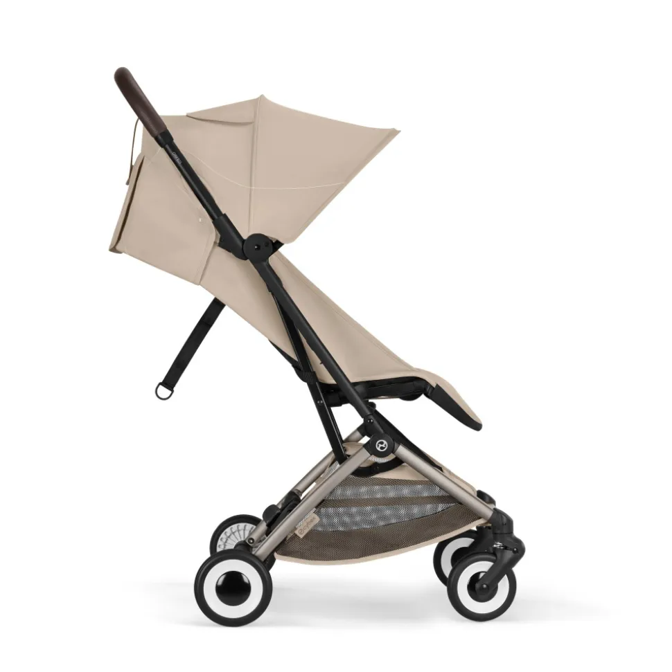 Poussette duo orfeo 3 compacte almond beige avec siège auto cloud t i-size