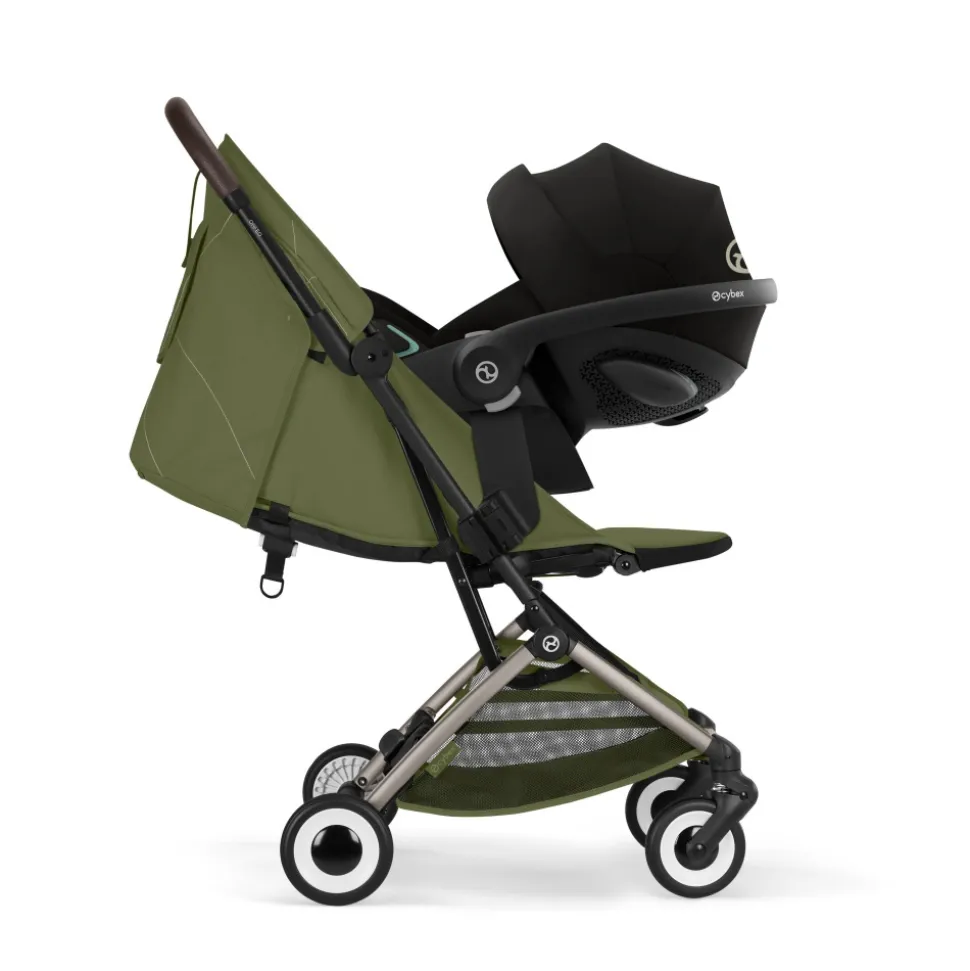 Poussette duo orfeo 3 compacte moss green avec siège auto cloud t i-size
