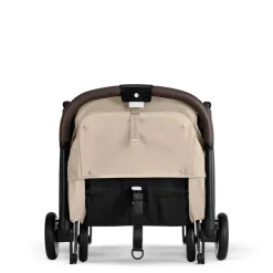 Poussette duo orfeo 3 compacte almond beige avec siège auto cloud t i-size tissu plus